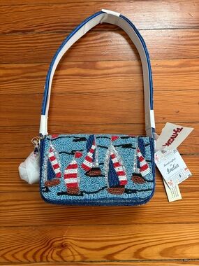 Viral Sailboat Beaded Bag with Sailboat Charm - BRAND NEW WITH TAGS